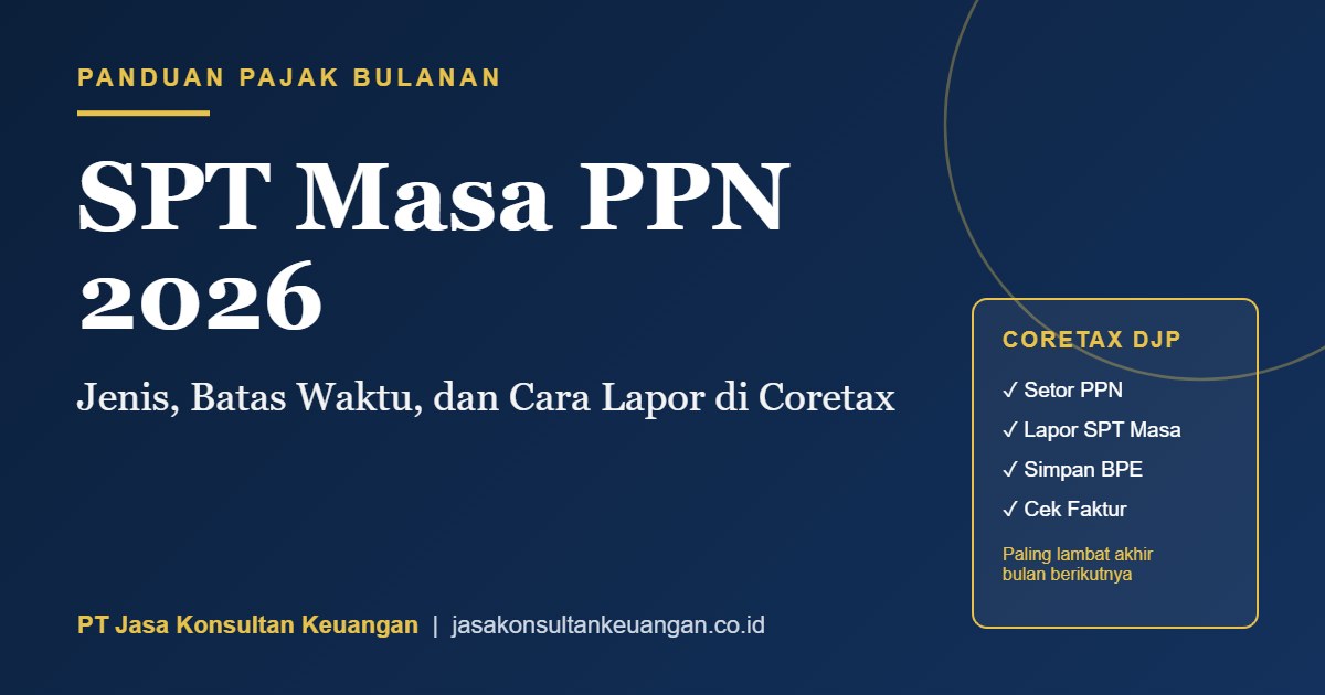 SPT Masa PPN 2026: jenis, batas waktu, dan cara lapor di Coretax DJP